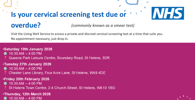 cervical screenings - st helens 2026