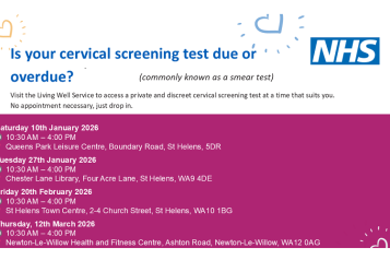cervical screenings - st helens 2026