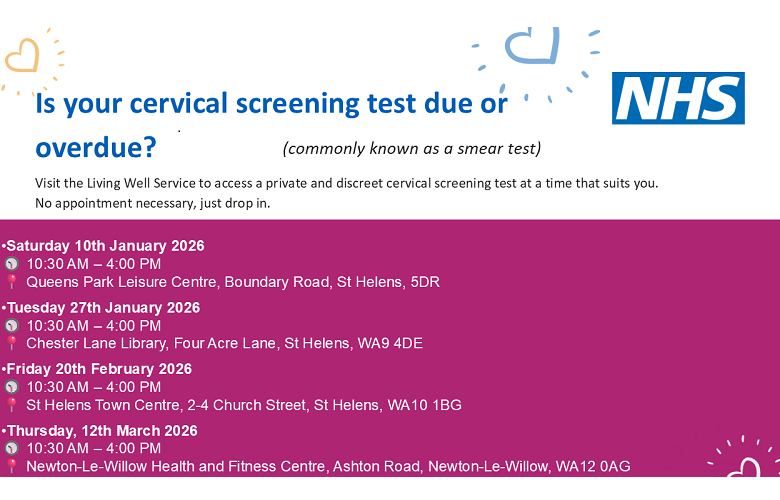 cervical screenings - st helens 2026